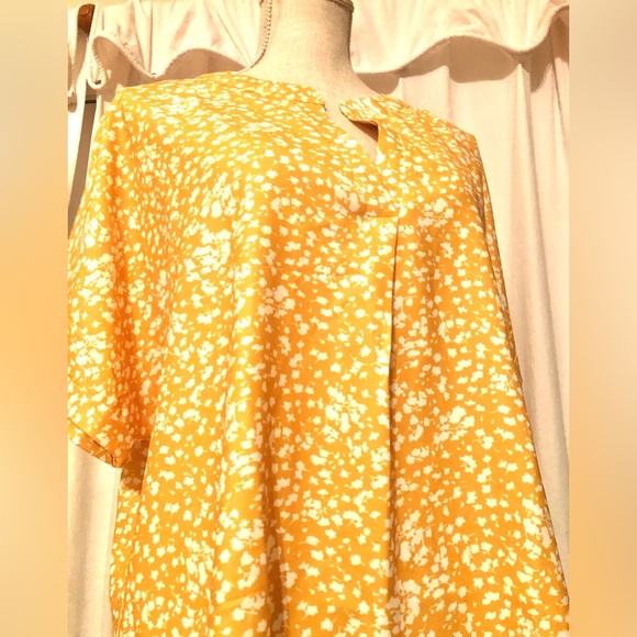 Canary Yellow and White Speckled (No Name) Blouse in Large - Picture 4 of 7
